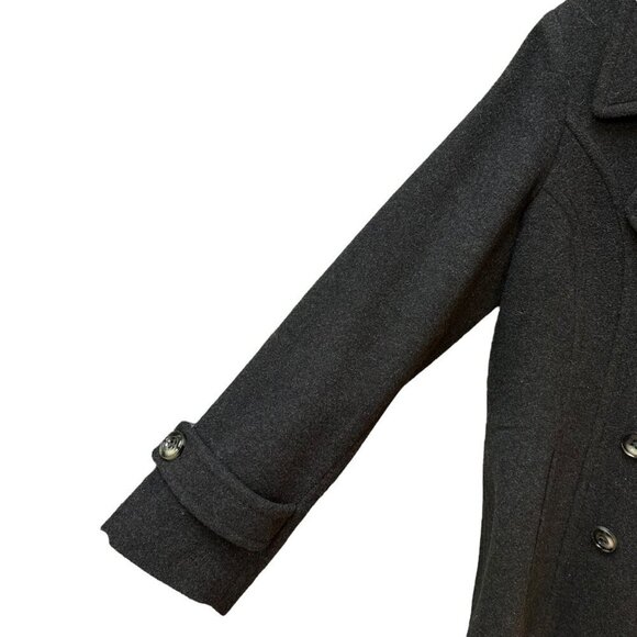 Anne Klein Pea Coat Charcoal Gray Wool Blend Double Breasted Pockets Size XL - Picture 5 of 8